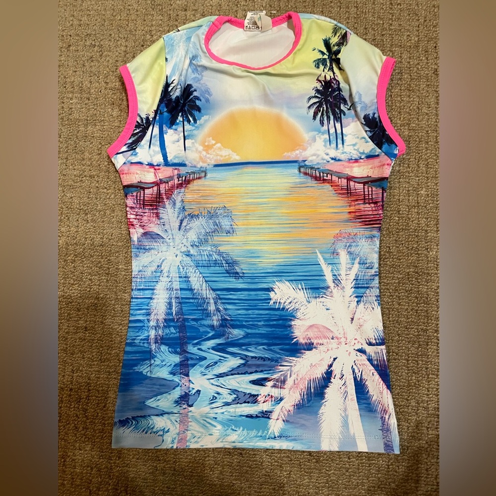 Tropical Sunset rashguard XS